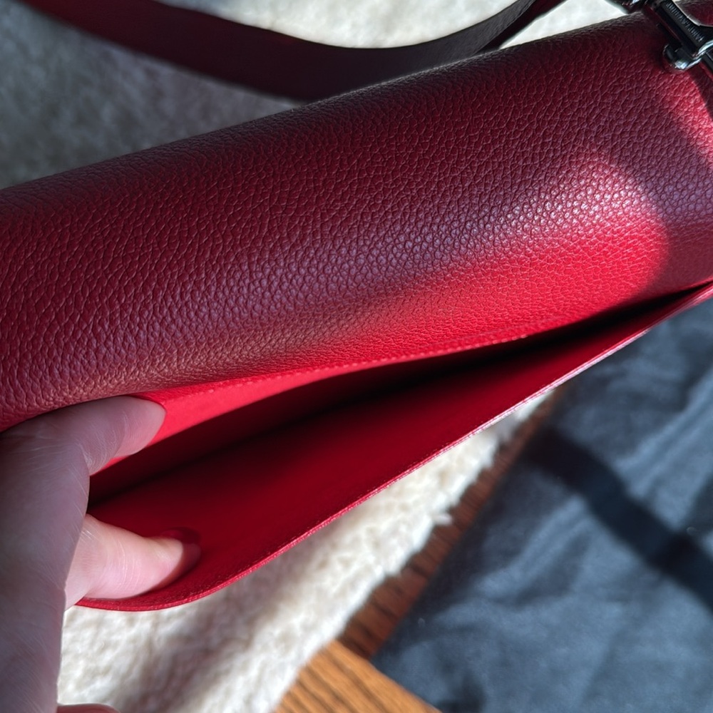 🇫🇷 Saint Laurent Medium Sunset Red Shoulder Bag Like New - Picture 7 of 11